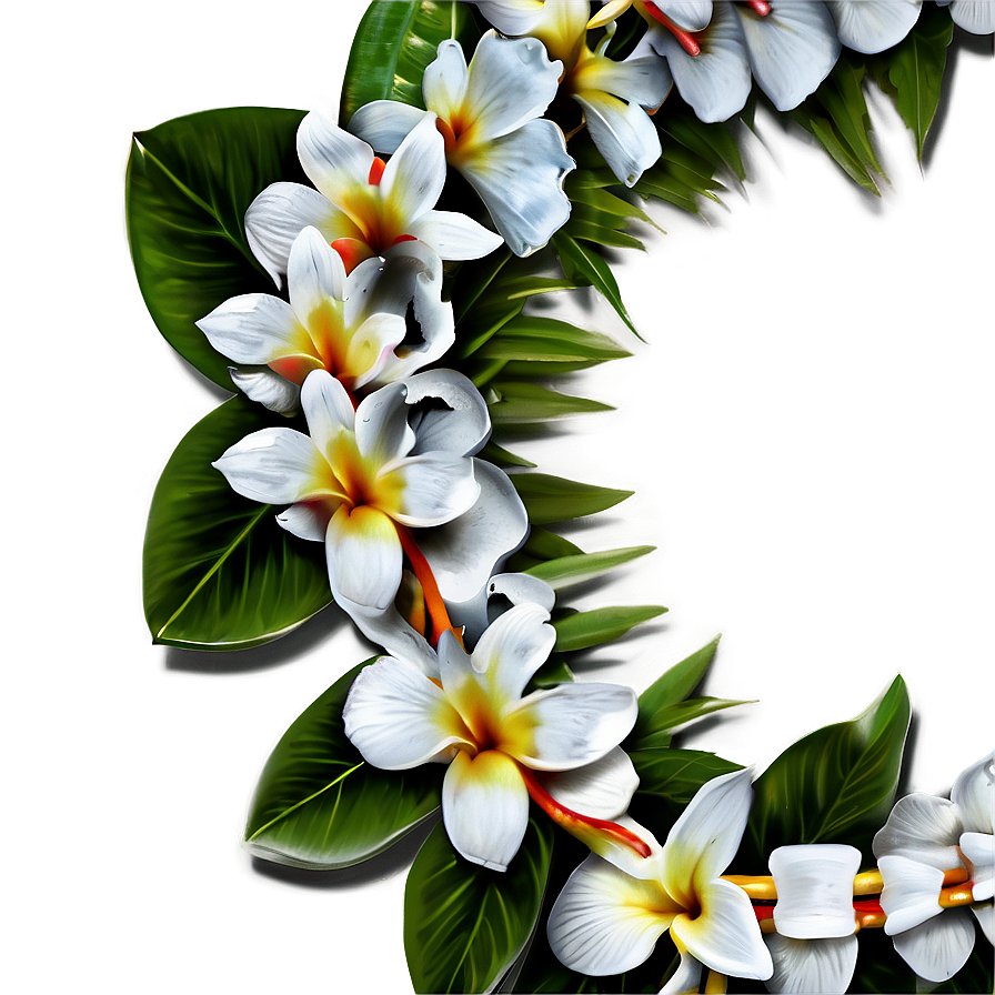 White Hawaiian Lei Png 86 PNG Image