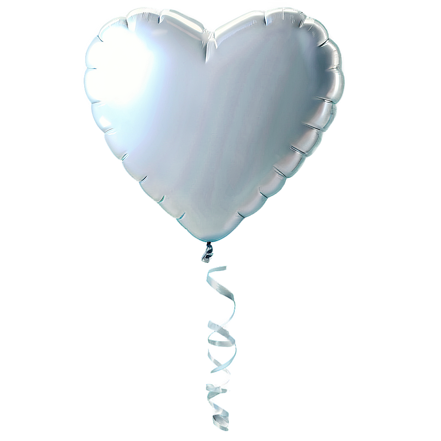 White Heart Balloon Png Hci3 PNG Image