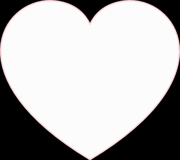 White Heart Outlineon Black Background PNG Image