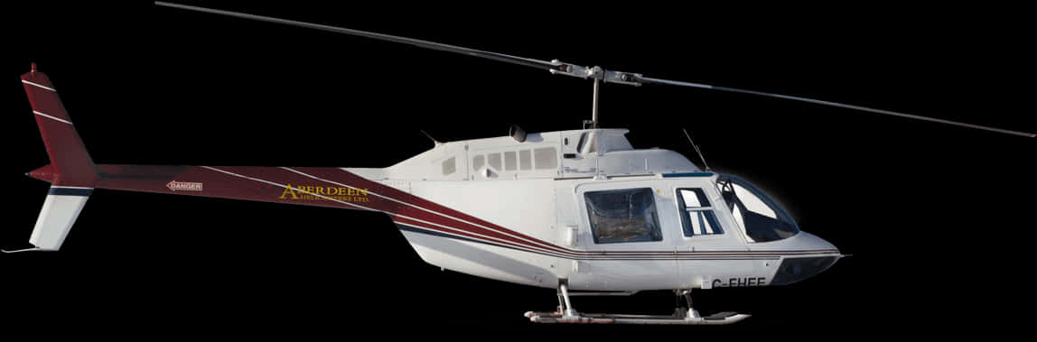 White Helicopter Black Background PNG Image