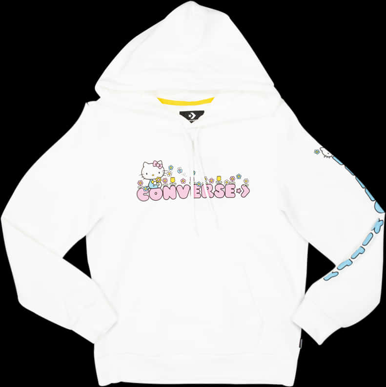 White Hello Kitty Converse Hoodie PNG Image