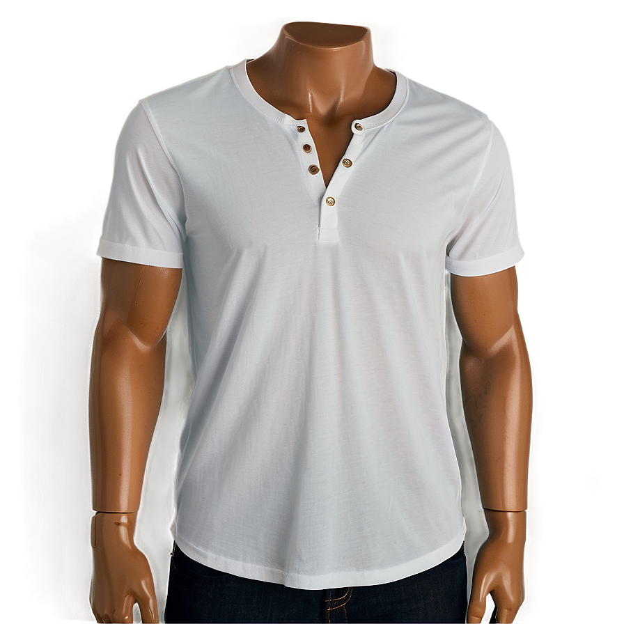 White Henley Shirt Png 05252024 PNG Image