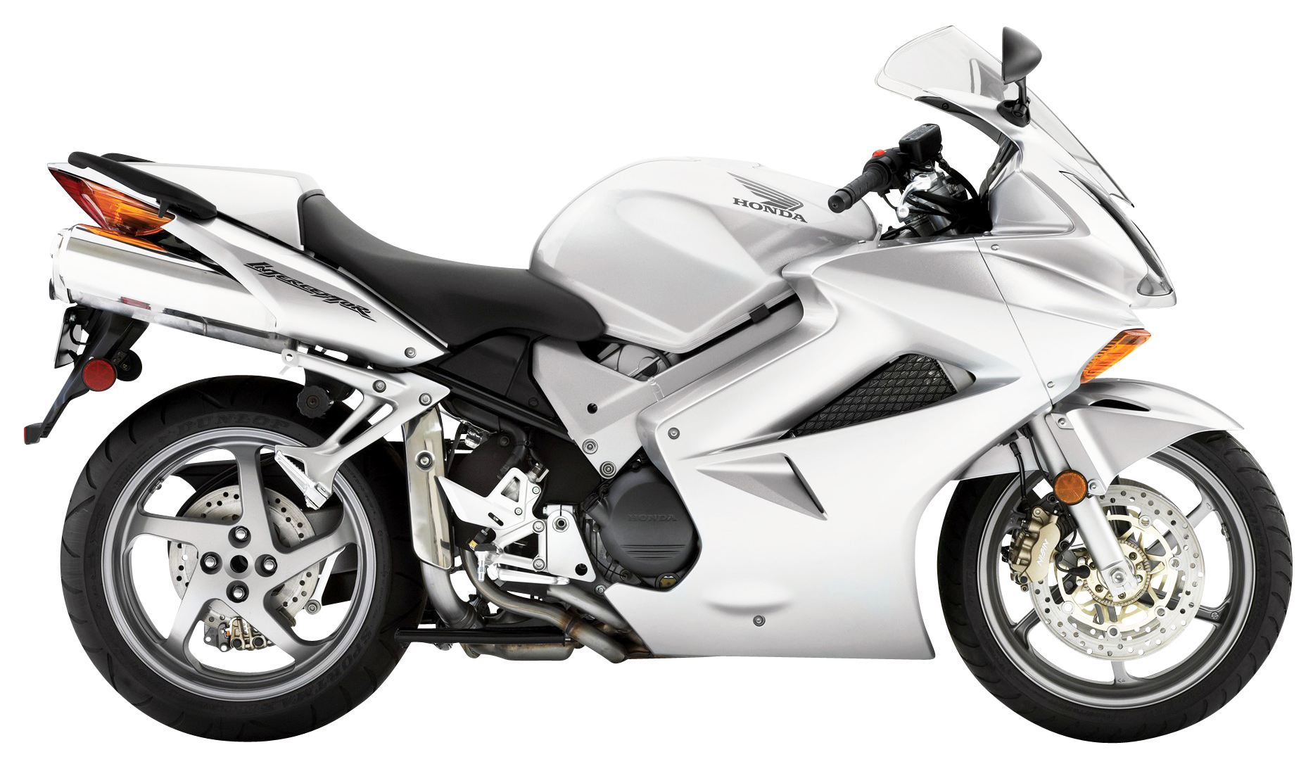 White Honda Sportbike Motorcycle PNG Image