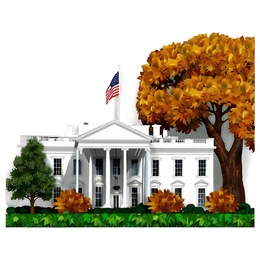 White House During Autumn Png Nsf73 PNG Image