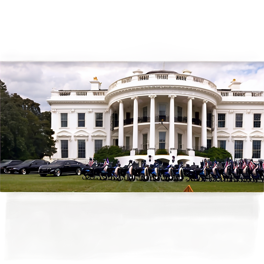 White House With Presidential Motorcade Png 78 PNG Image