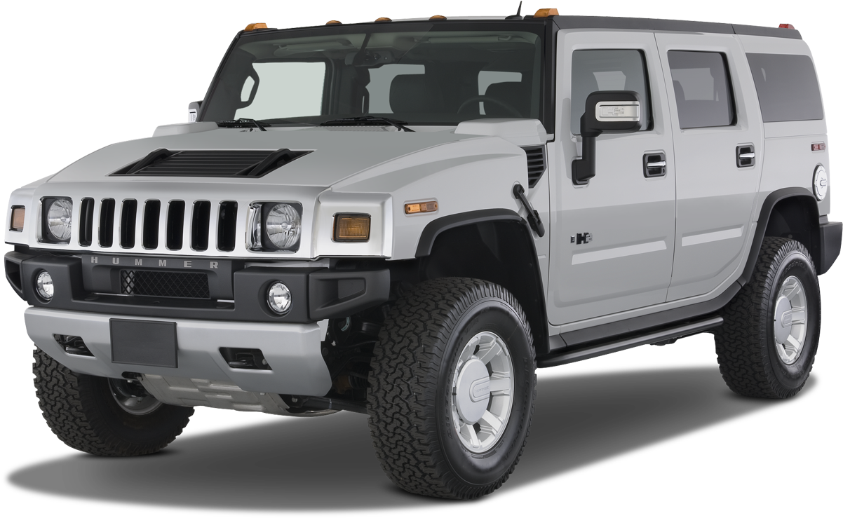 White Hummer H2 S U V PNG Image