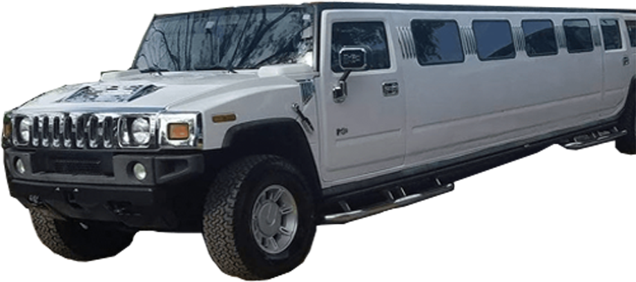 White Hummer Limousine PNG Image