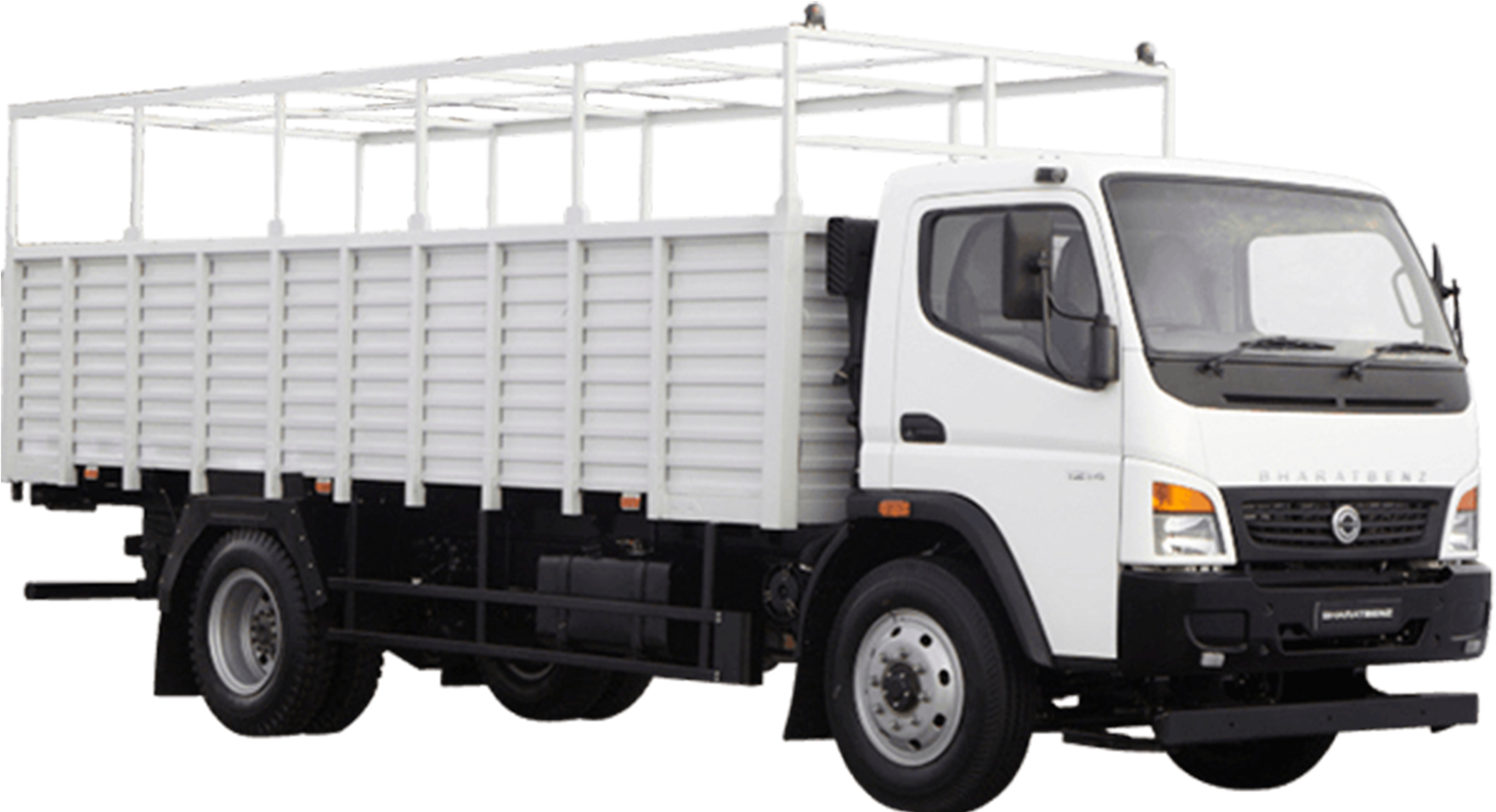 White Indian Truck With Cargo Bed PNG Image