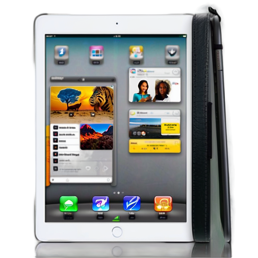 White Ipad With Interface Display Png 44 PNG Image