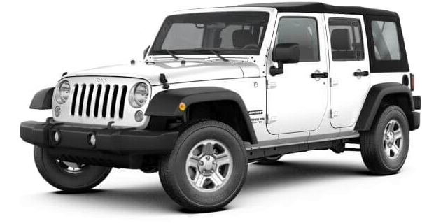 White Jeep Wrangler Unlimited Side View PNG Image