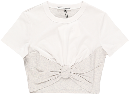 White Knotted Crop Top PNG Image