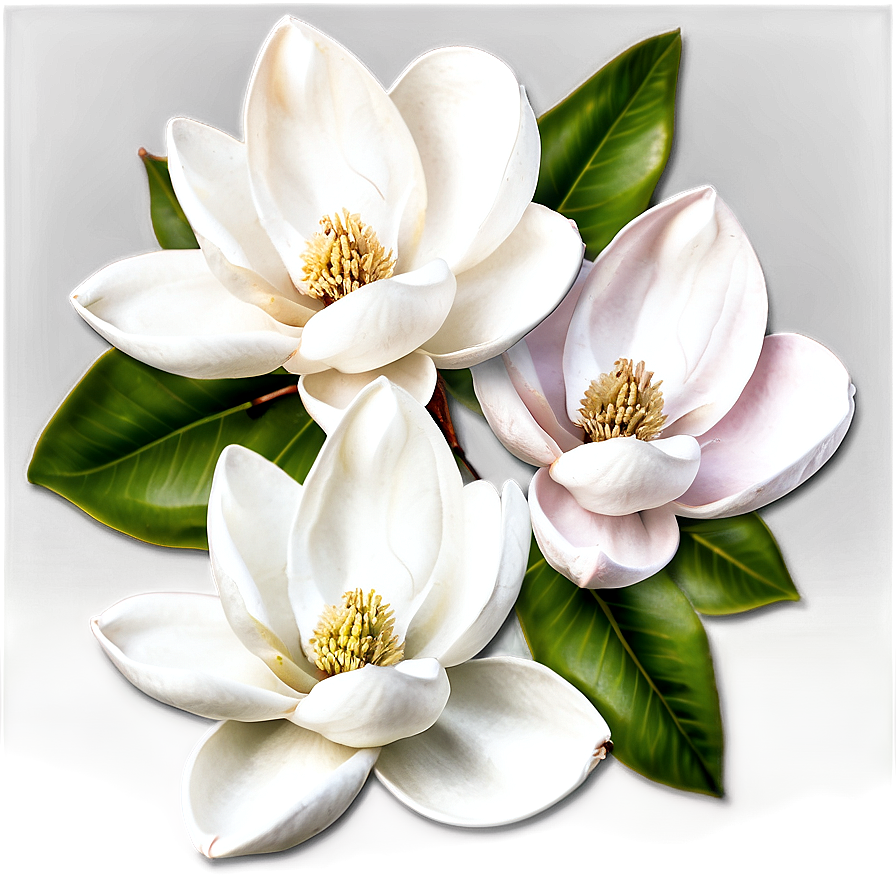 White Magnolias Flowers Png Tal62 PNG Image