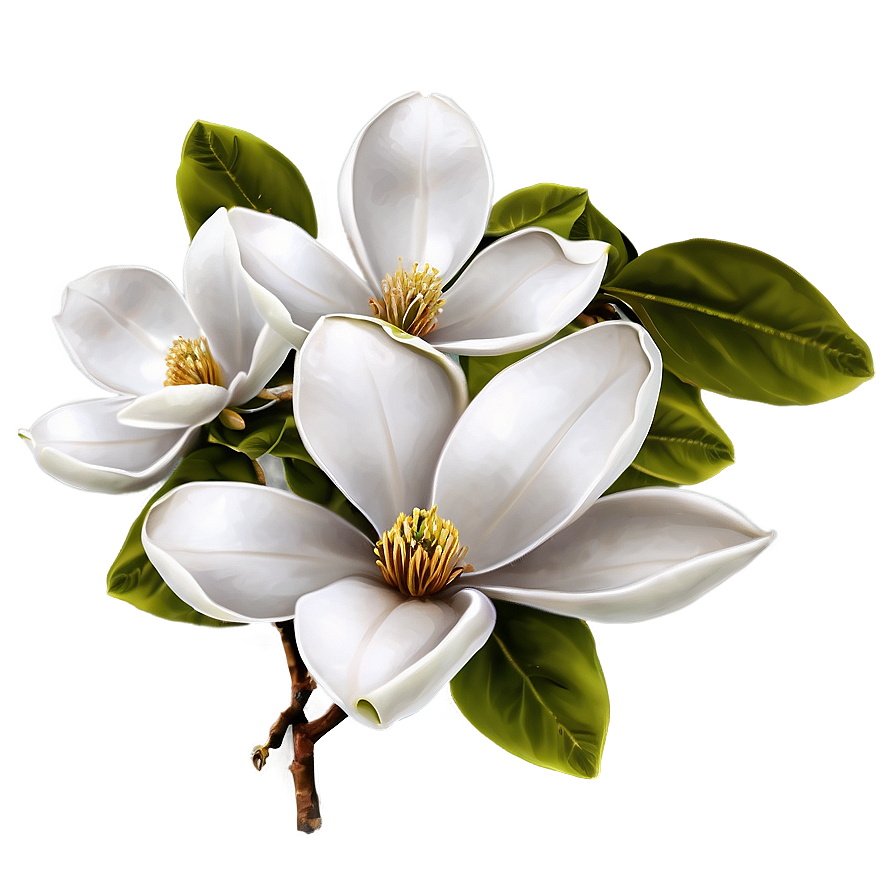 White Magnolias Flowers Png Xqq33 PNG Image