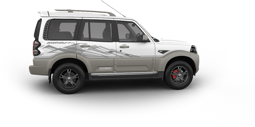 White Mahindra Scorpio Adventure Edition S U V PNG Image