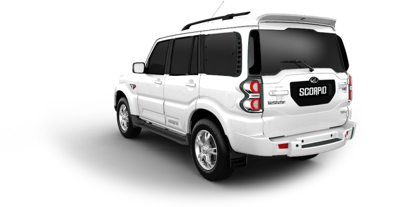 White Mahindra Scorpio S U V PNG Image