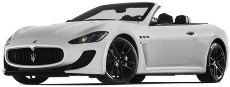 White Maserati Convertible Side View PNG Image