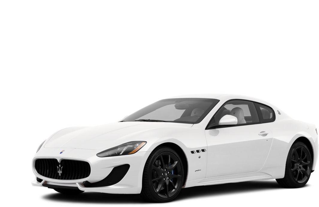 White Maserati Gran Turismo Side View PNG Image