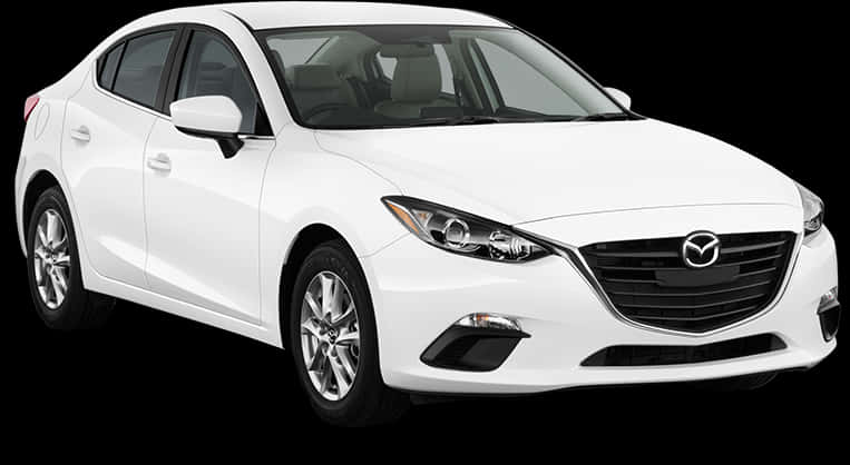 White Mazda Sedan Isolated PNG Image