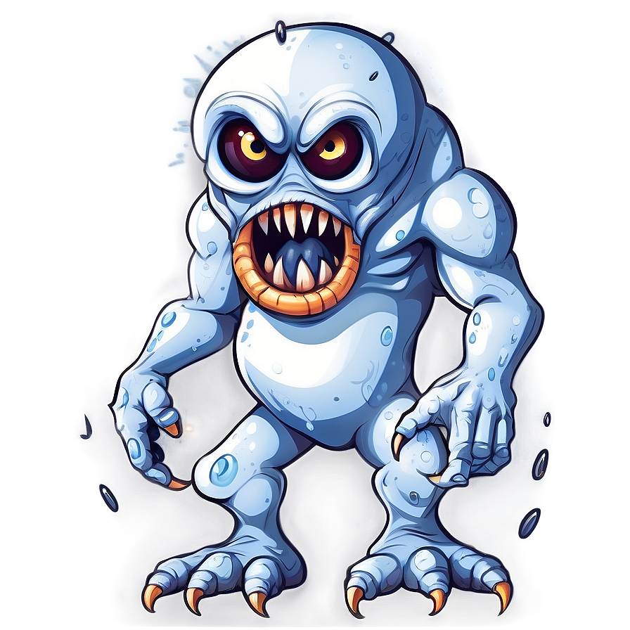 White Monster Clipart Image Png 06212024 PNG Image