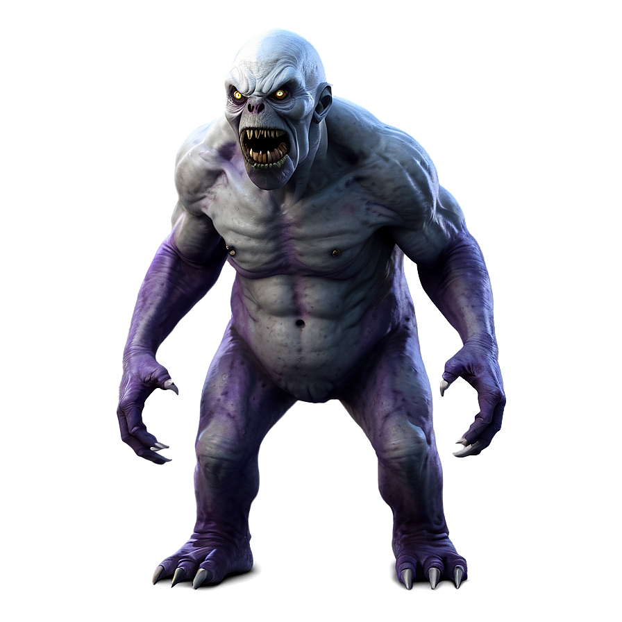 White Monster Halloween Png 4 PNG Image