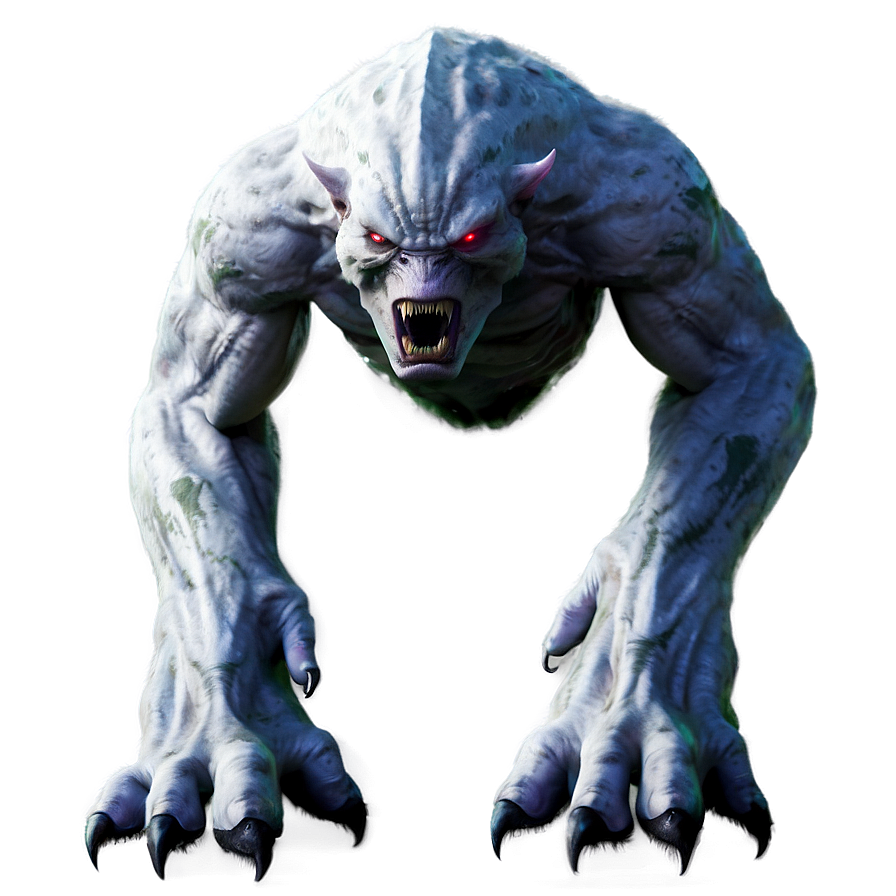 White Monster In Forest Png Onf22 PNG Image