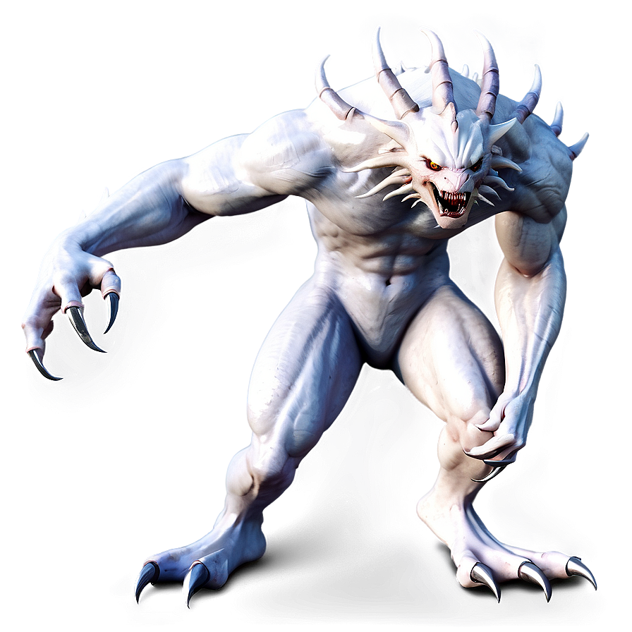 White Monster With Claws Png 85 PNG Image