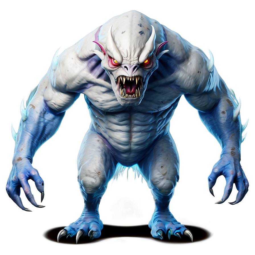 White Monster With Claws Png Xxt74 PNG Image