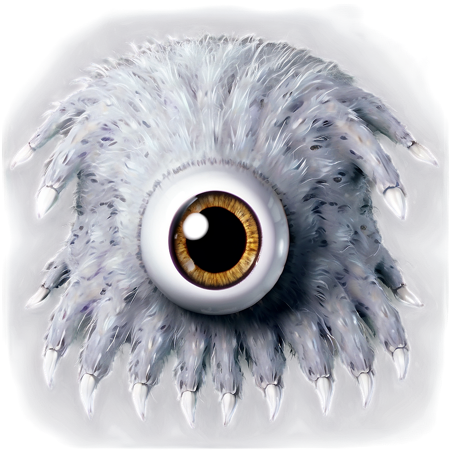 White Monster With Eyes Png 45 PNG Image