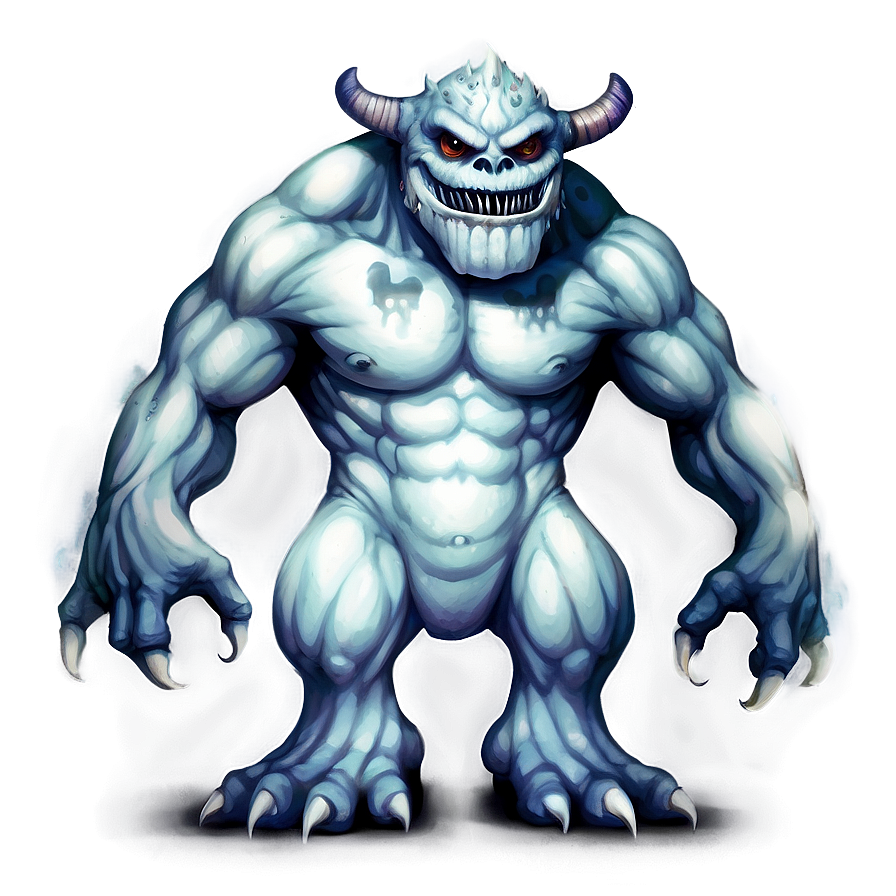 White Monster With Shadow Png Kri PNG Image