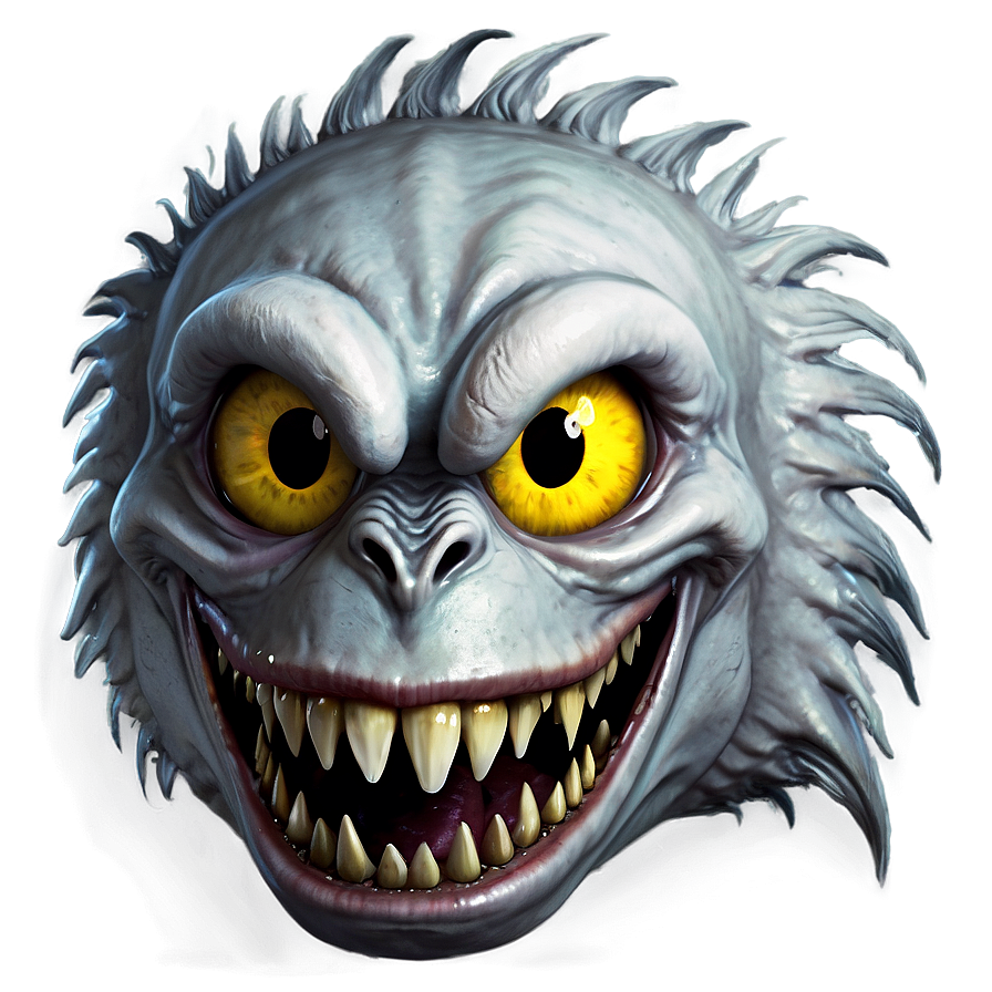 White Monster With Teeth Png 06212024 PNG Image