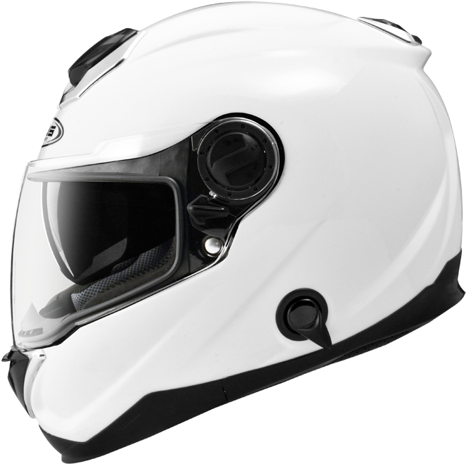 White Motorcycle Helmet Side View PNG Image