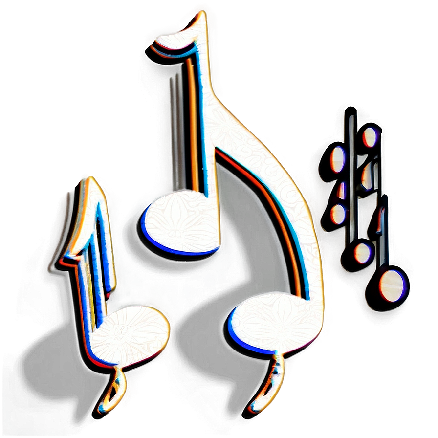 White Music Notes A PNG Image