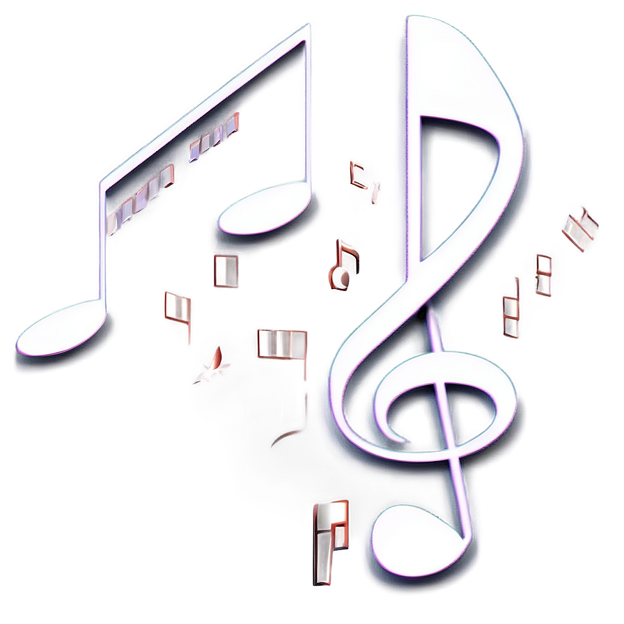 White Music Notes B PNG Image