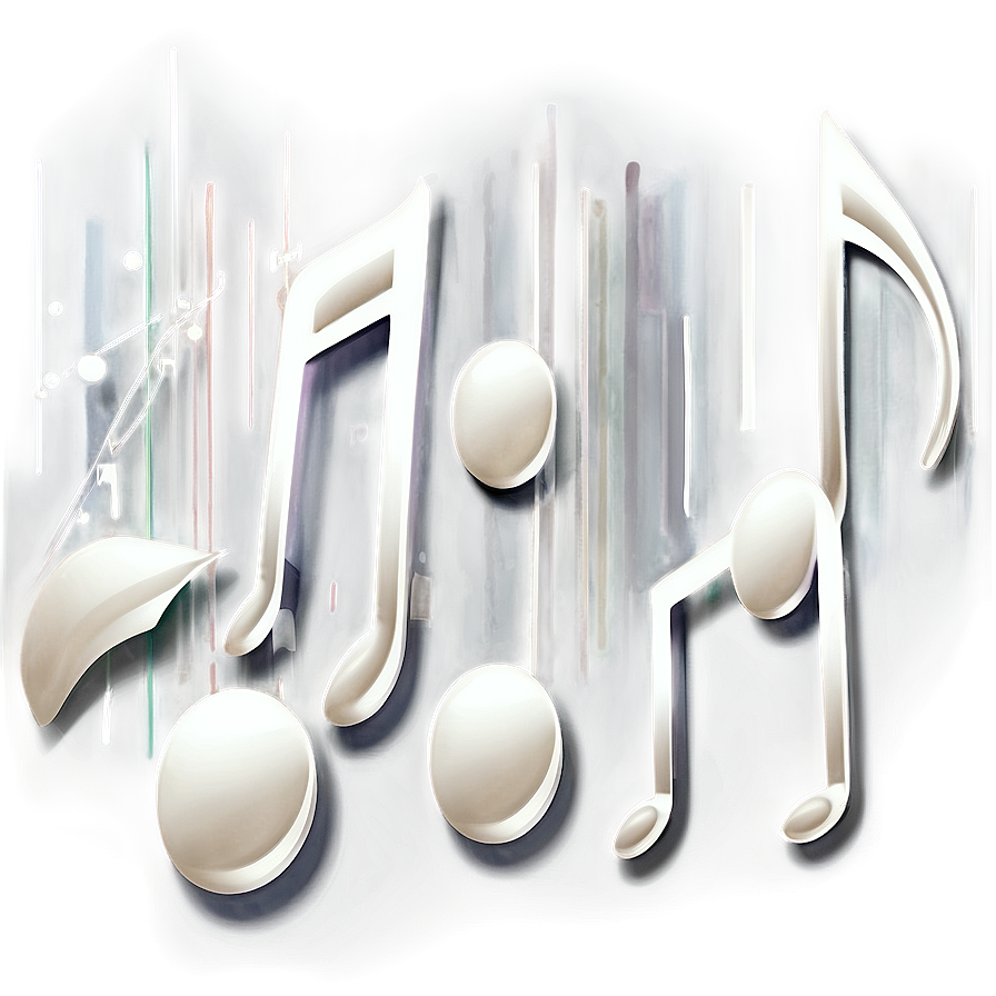 White Music Notes Background Png 24 PNG Image