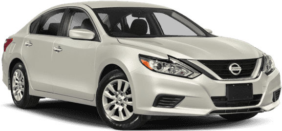 White Nissan Sedan Profile View PNG Image