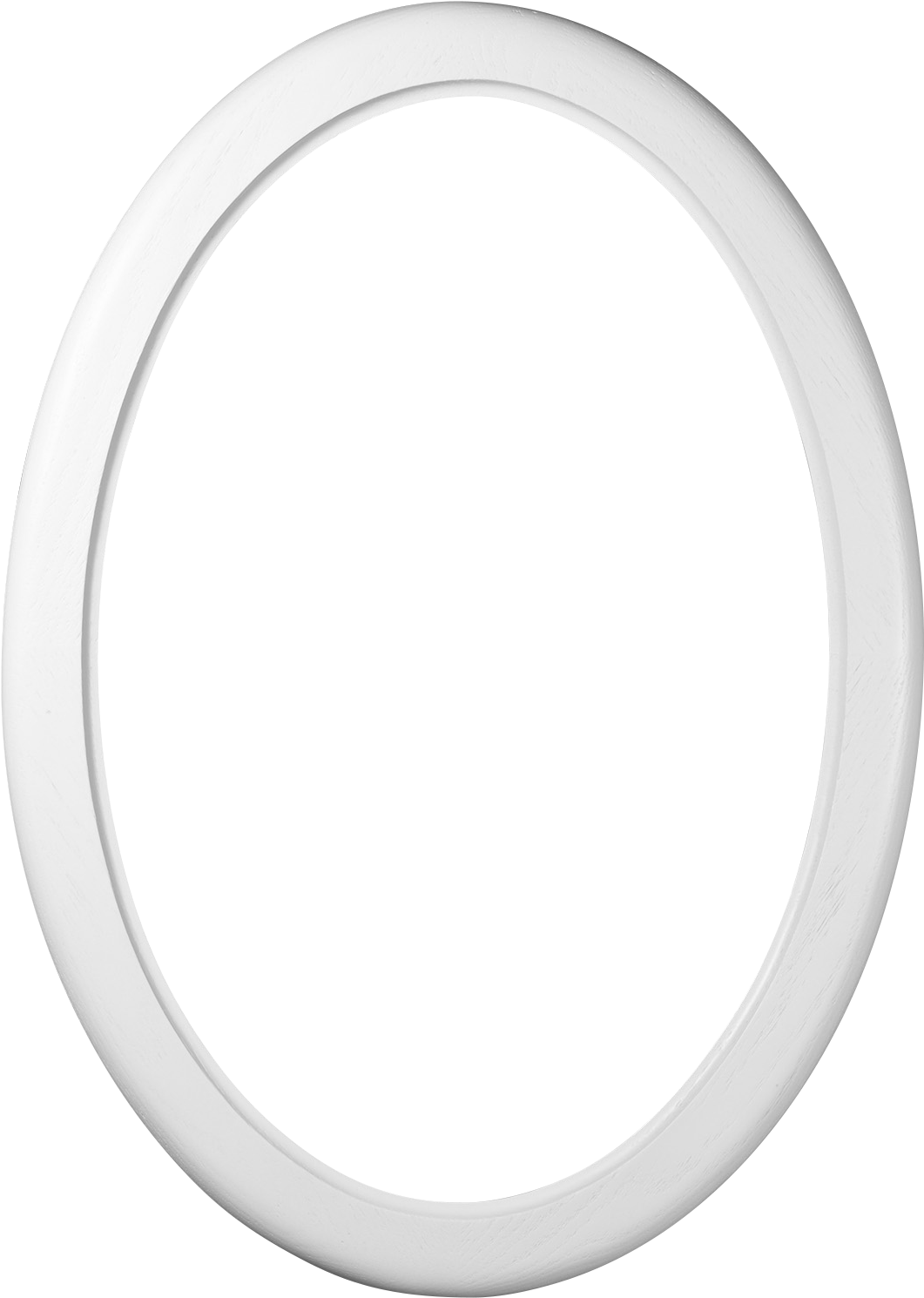 White Oval Frameon Plain Background PNG Image