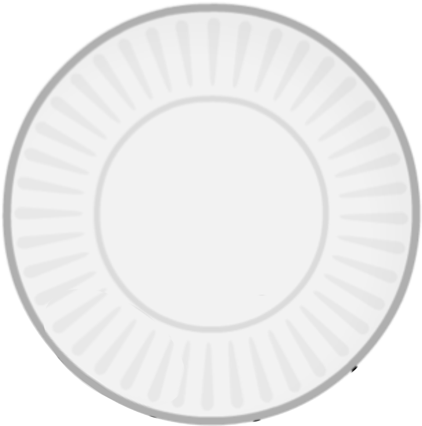 White Paper Plate Top View PNG Image