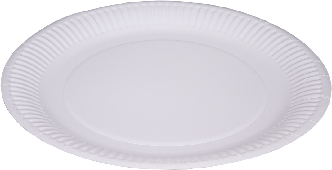 White Paper Plate Top View PNG Image