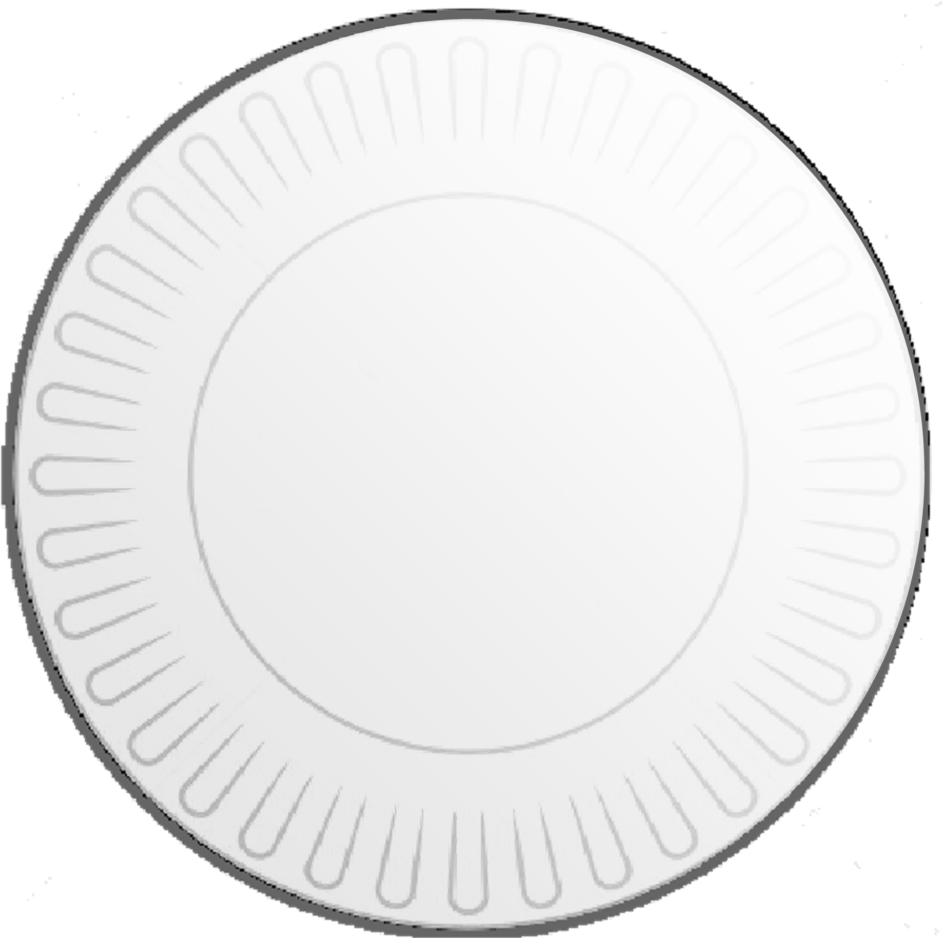 White Paper Plate Top View PNG Image