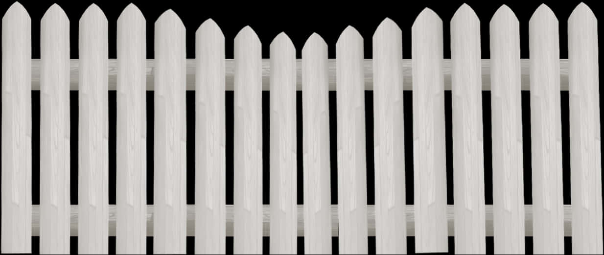 White Picket Fence Isolatedon Black PNG Image