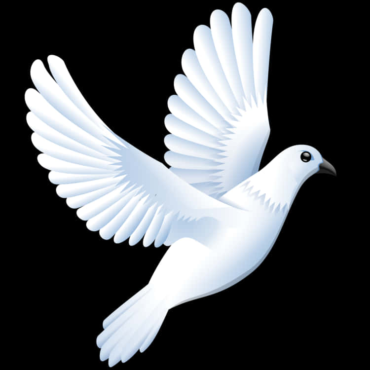 White Pigeon In Flight Illustration PNG Image