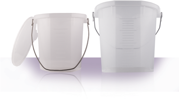 White Plastic Bucket With Lid PNG Image