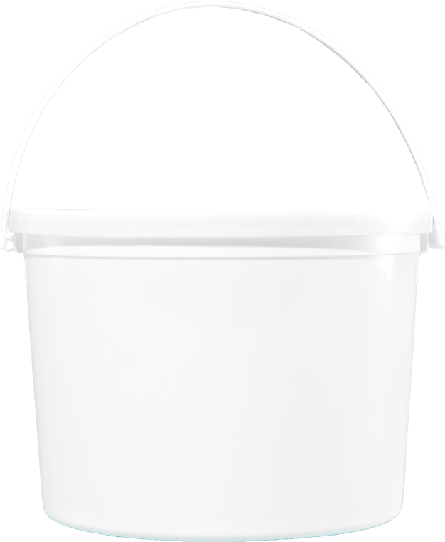 White Plastic Bucketwith Handle PNG Image