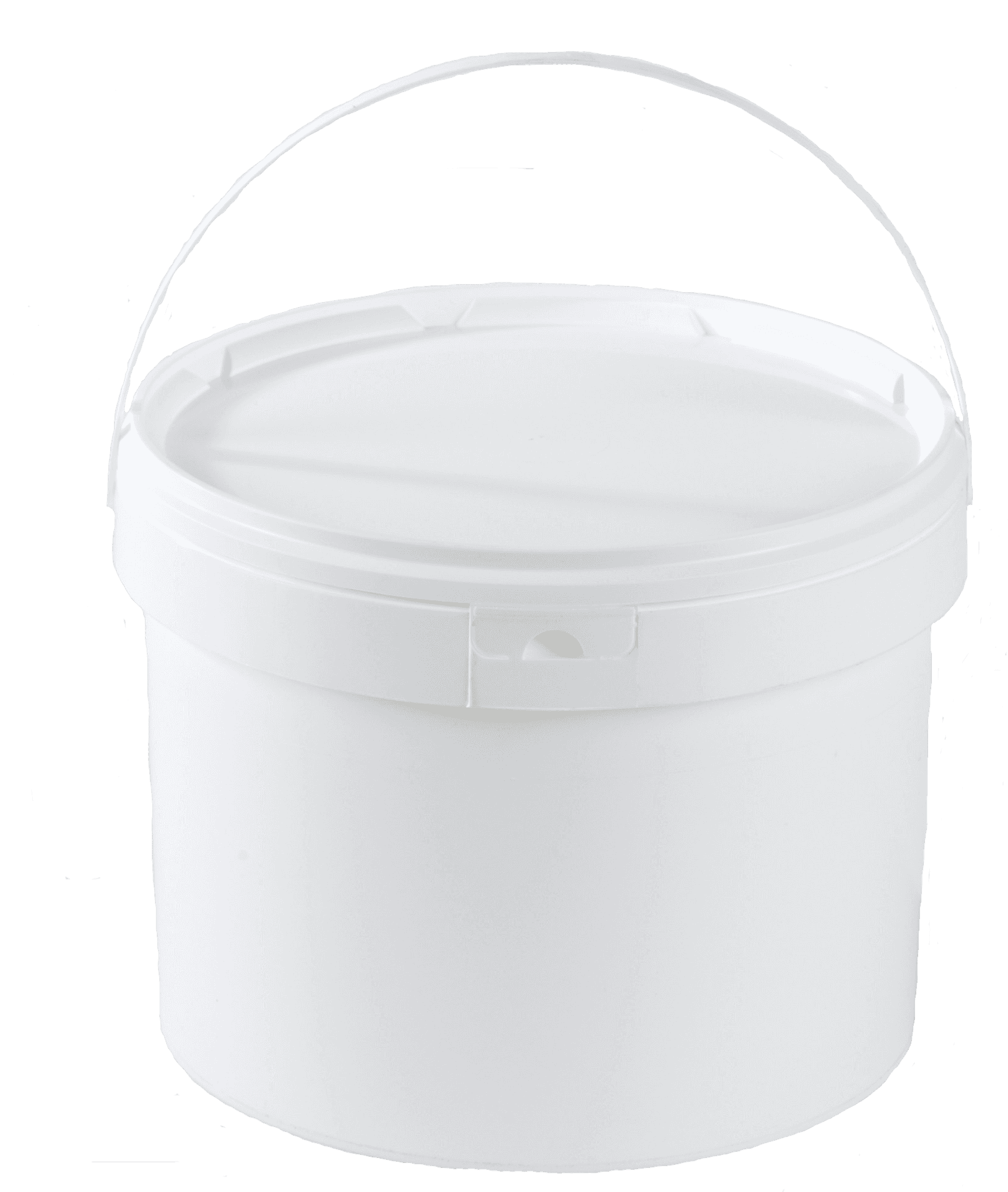 White Plastic Bucketwith Lid PNG Image