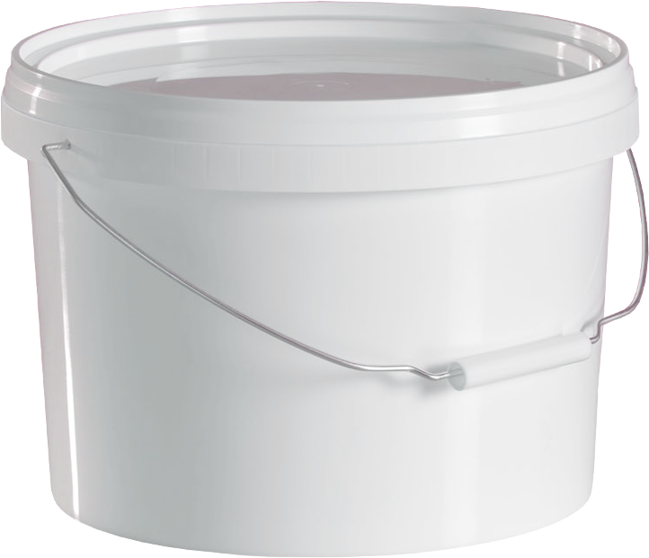 White Plastic Bucketwith Lidand Handle PNG Image