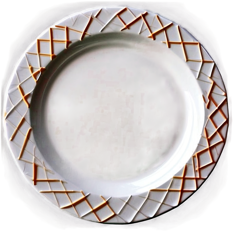 White Plate With Geometric Shapes Png Skv7 PNG Image