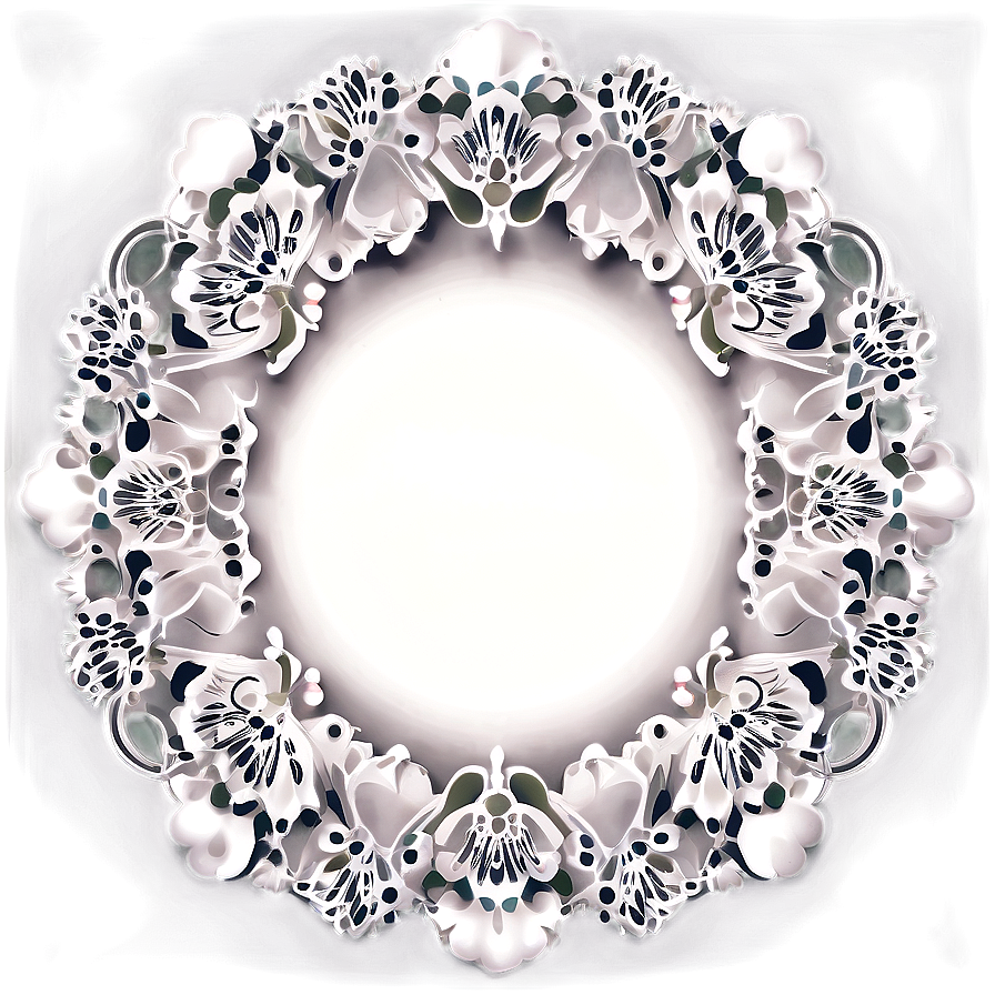 White Plate With Lace Detail Png Vkl56 PNG Image