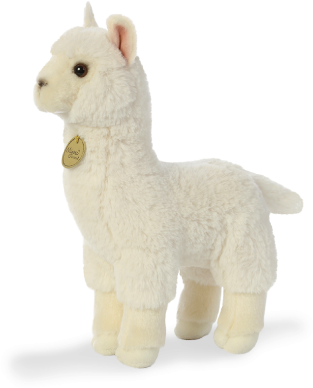 White Plush Alpaca Toy PNG Image