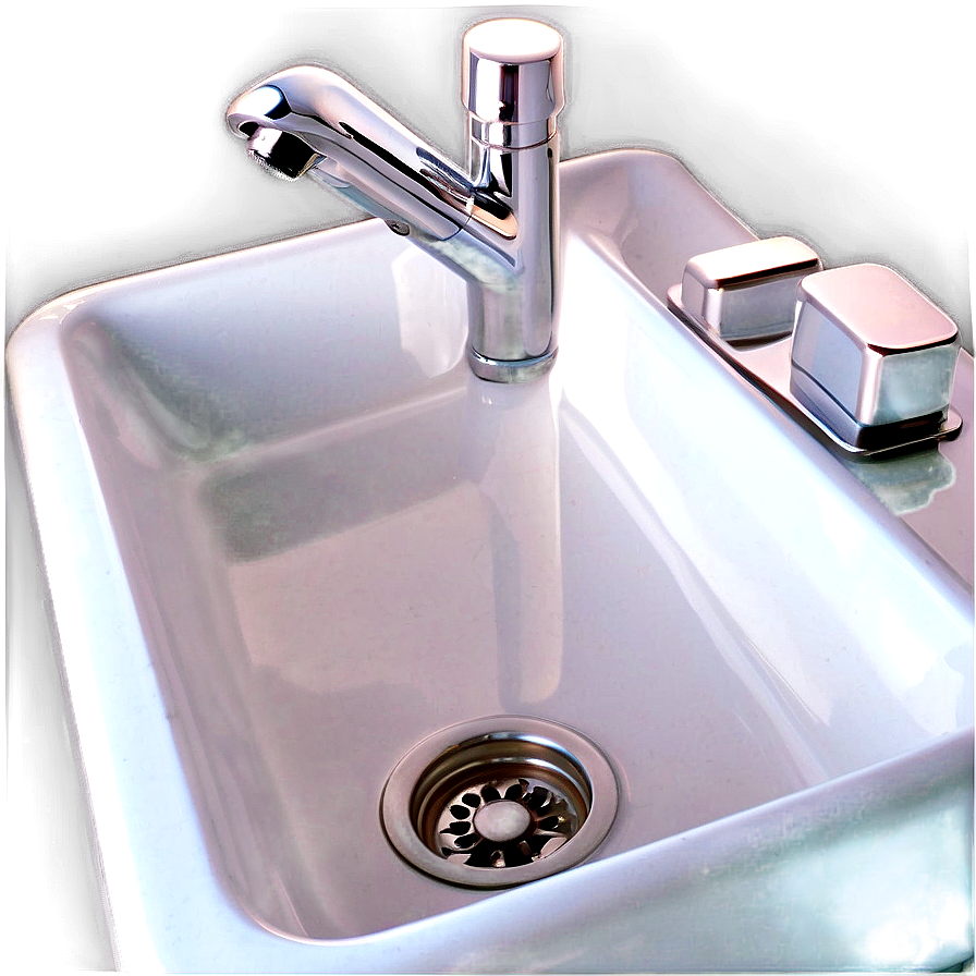 White Porcelain Kitchen Sink Png Jyn PNG Image