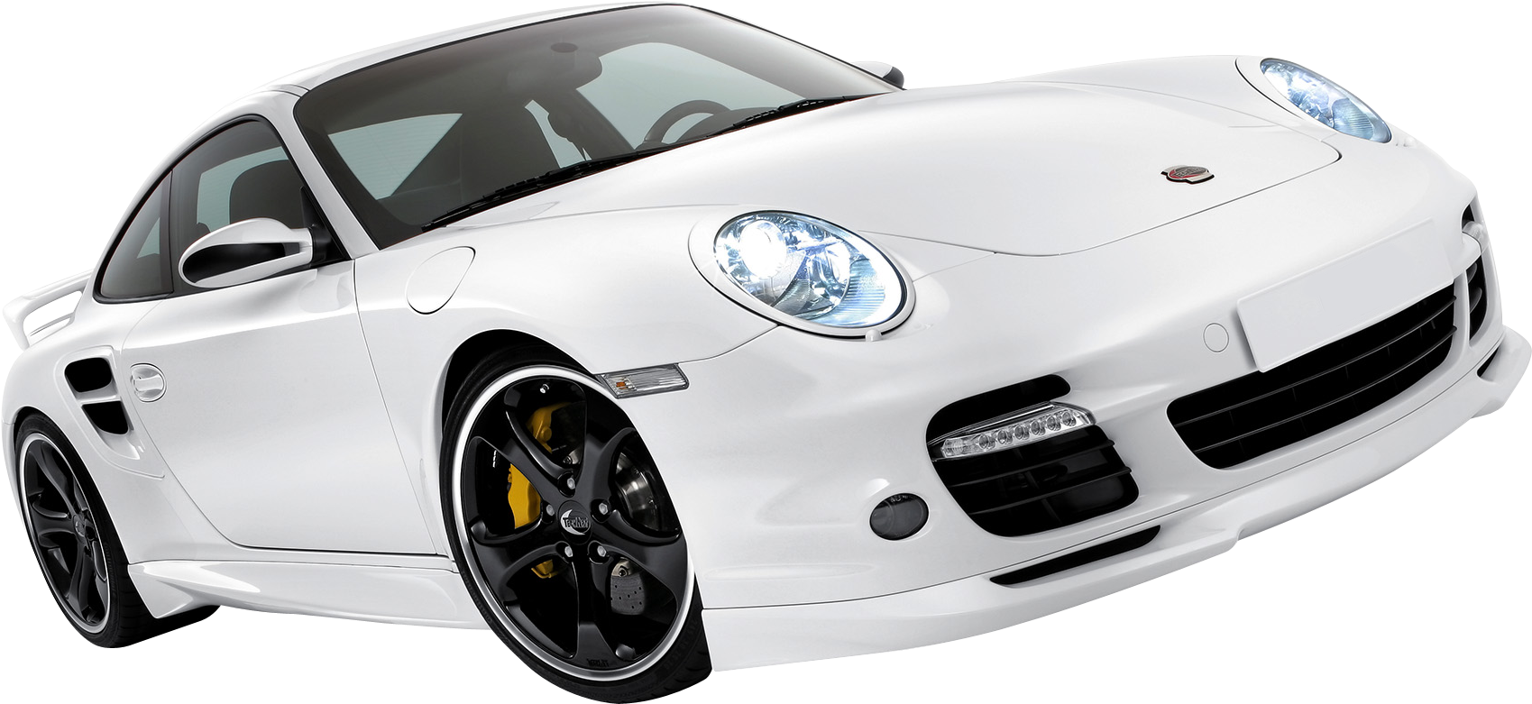 White Porsche Sports Car Isolated PNG Image